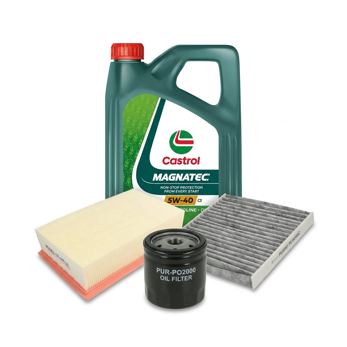 Kit revizie ulei Castrol MAGNATEC 5W-40 C3 + filtre Renault Clio 3 1.6 16V 88 CP – PURRO