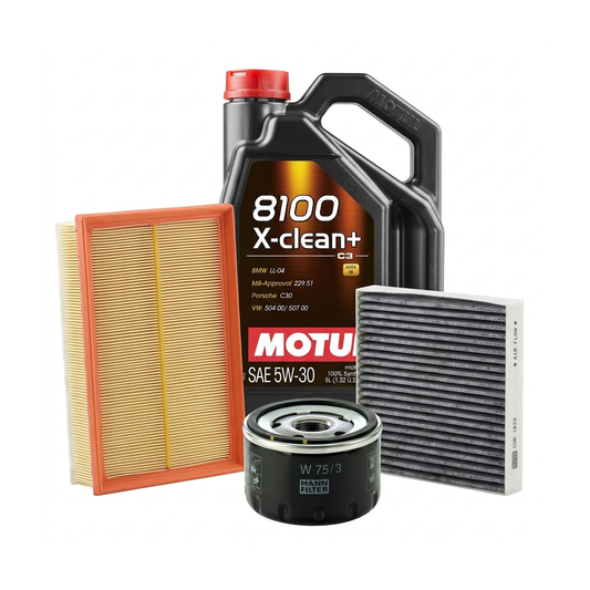 Kit revizie ulei Motul 8100 X-CLEAN+ 5W-30 + filtre Renault Clio 3 1.6 16V 112 CP – MANN