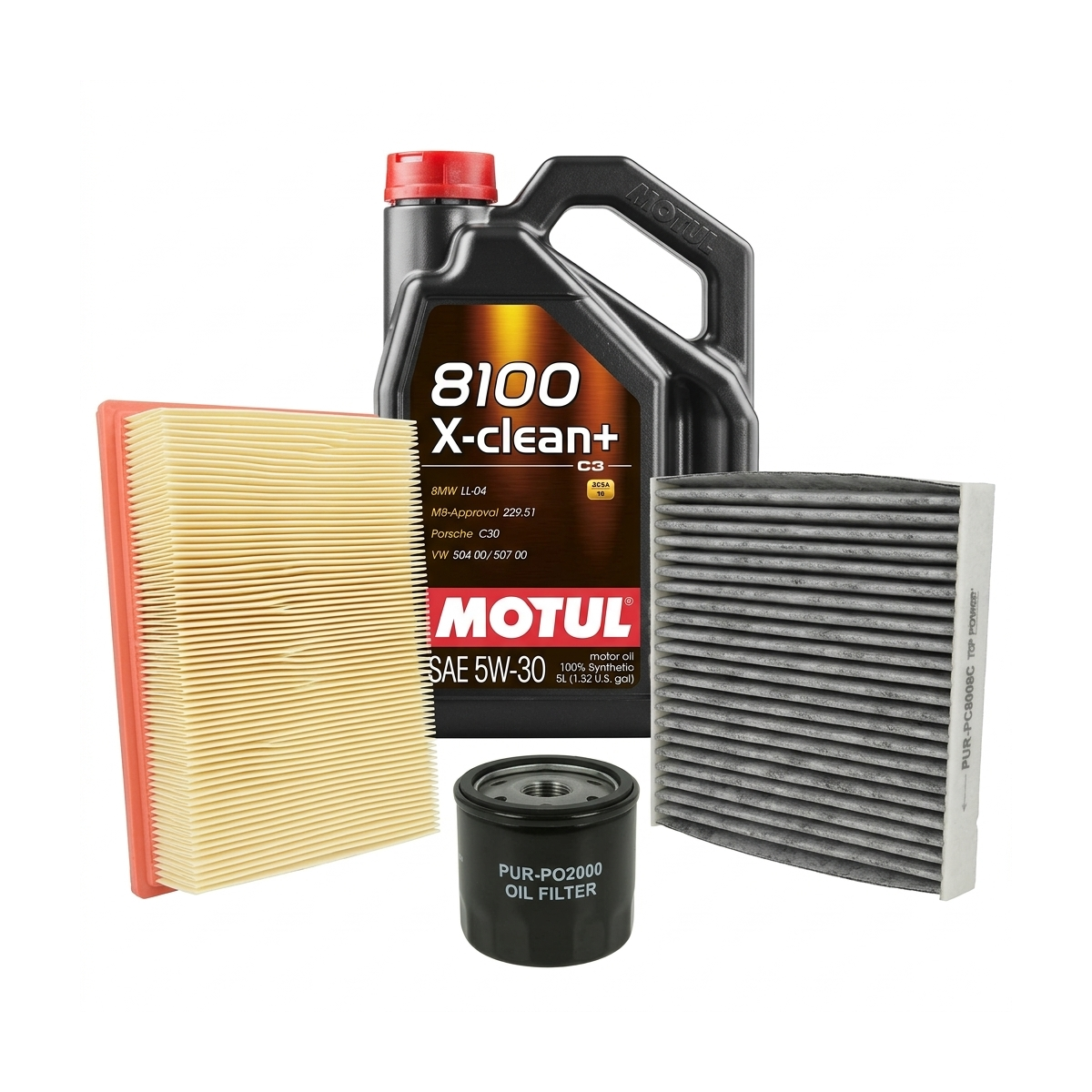 Kit revizie ulei Motul 8100 X-CLEAN+ 5W-30 + filtre Renault Clio 3 1.6 16V 112 CP – PURRO