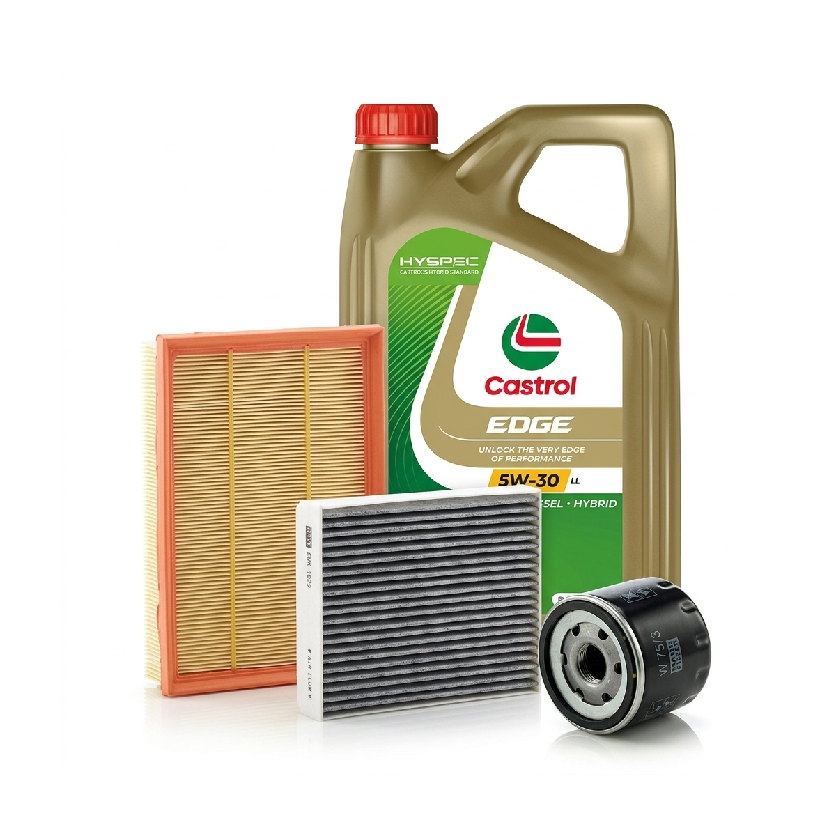 Kit revizie ulei Castrol EDGE 5W-30 LL + filtre Renault Clio 3 1.4 16V 98 CP – MANN