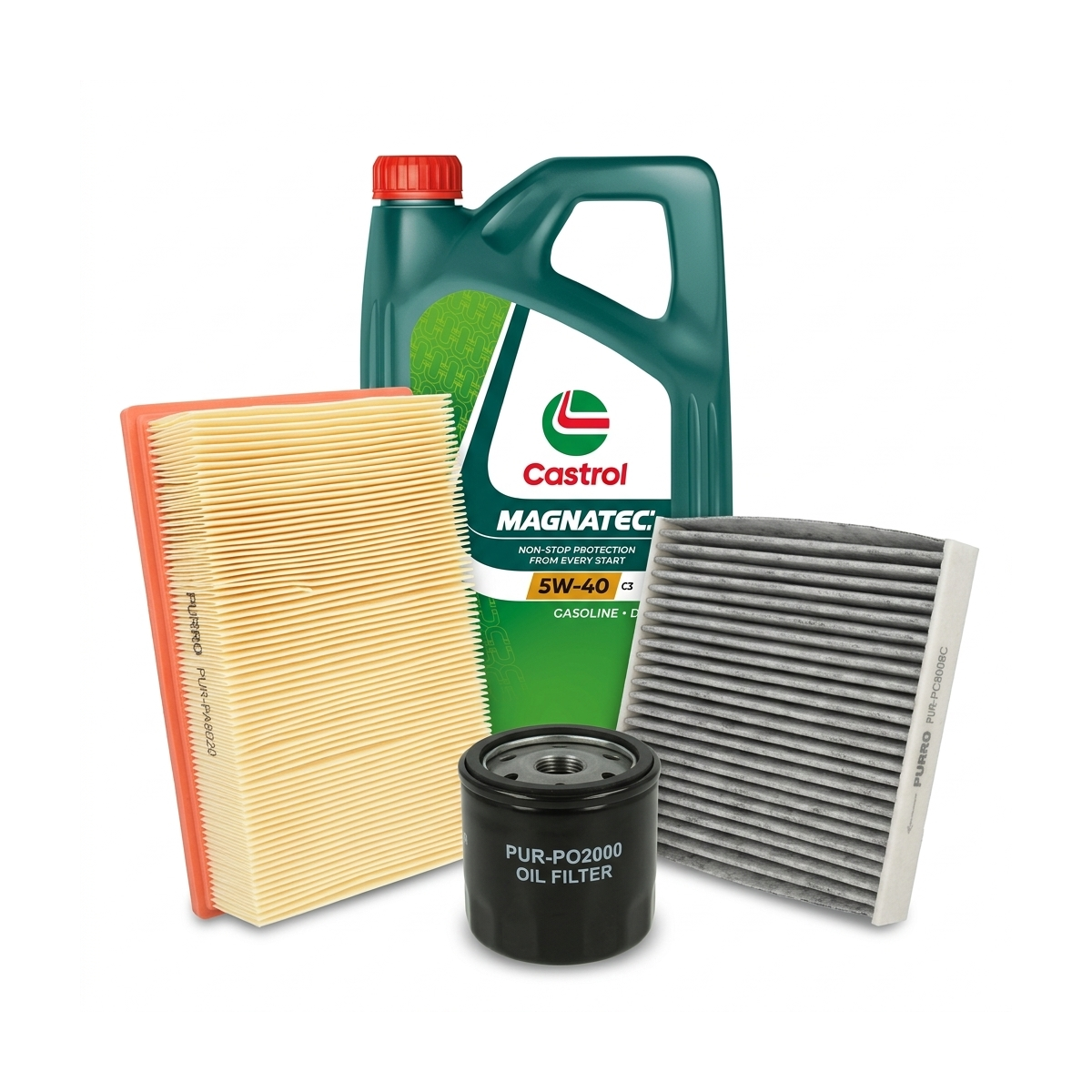 Kit revizie ulei Castrol MAGNATEC 5W-40 C3 + filtre Renault Clio 3 1.4 16V 98 CP – PURRO
