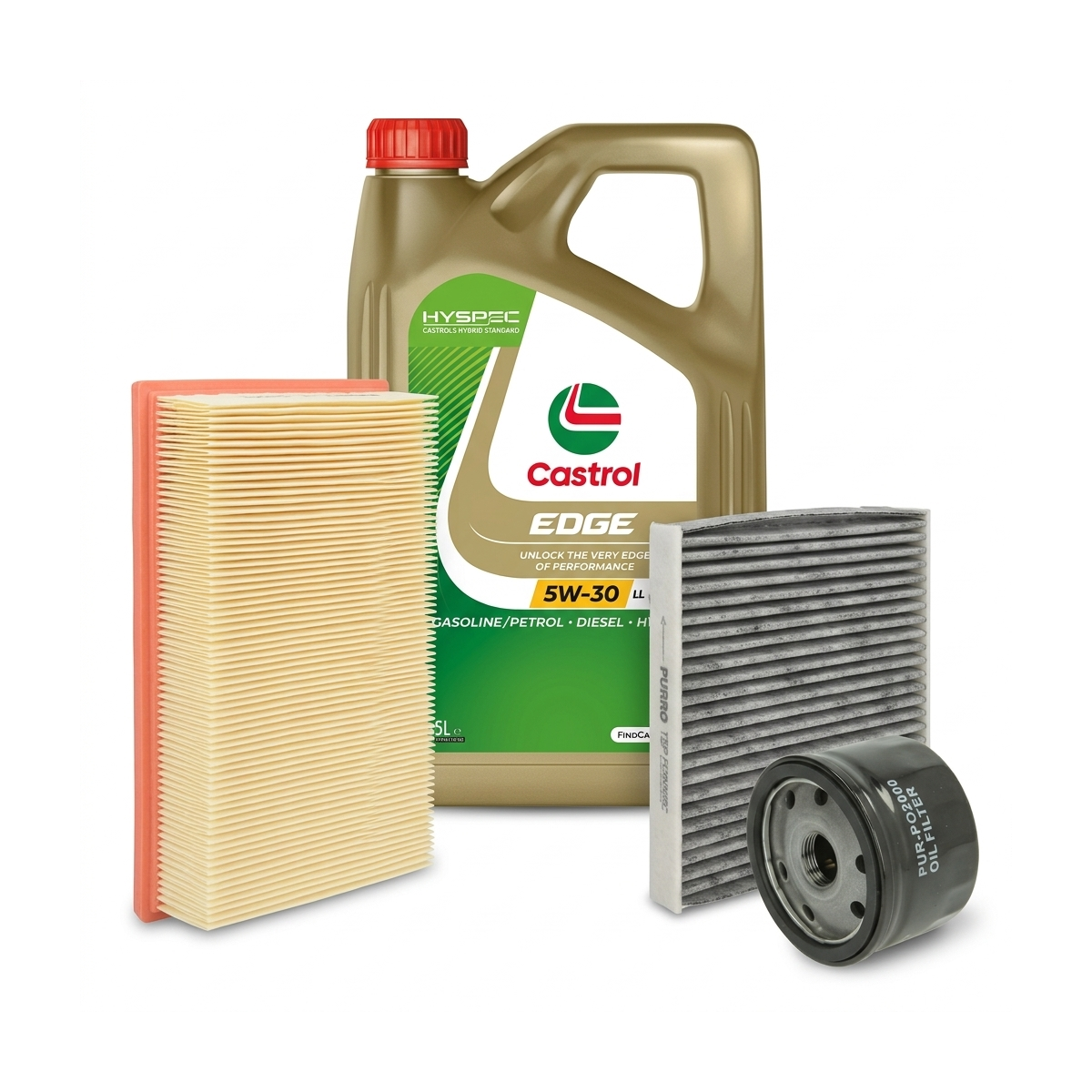 Kit revizie ulei Castrol EDGE 5W-30 LL + filtre Renault Clio 3 1.4 16V 98 CP – PURRO