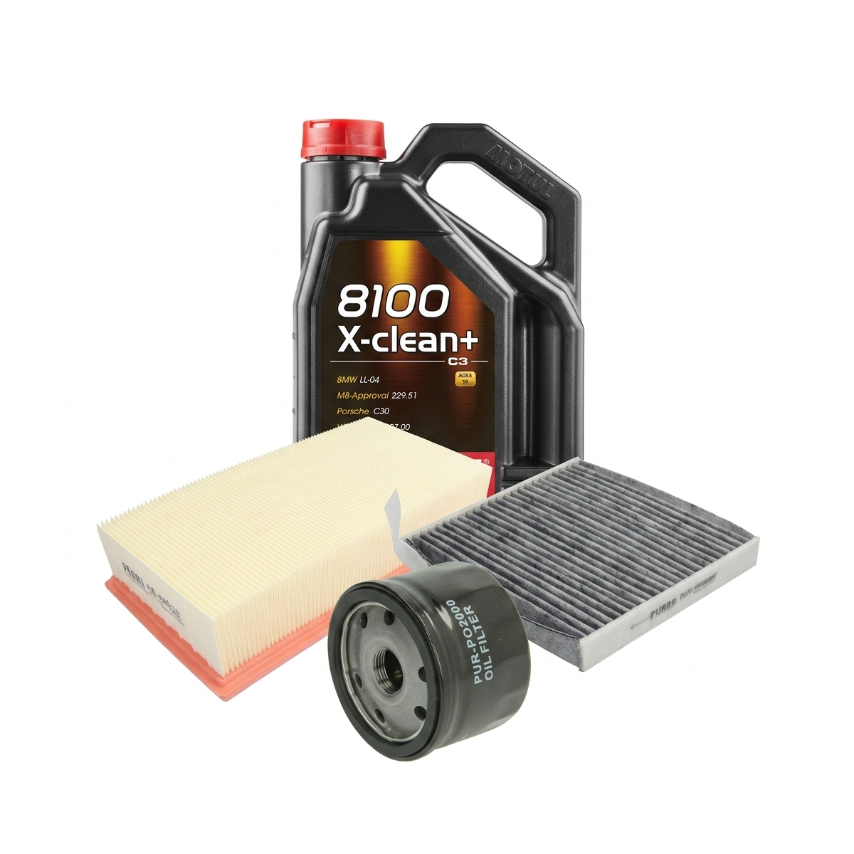 Kit revizie ulei Motul 8100 X-CLEAN+ 5W-30 + filtre Renault Clio 3 1.4 16V 98 CP – PURRO
