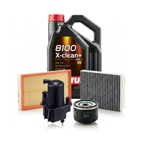 Kit revizie ulei Motul 8100 X-CLEAN+ 5W-30 + filtre Renault Clio 3 1.5 dCi 68 CP – MANN