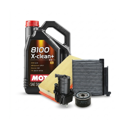 Kit revizie ulei Motul 8100 X-CLEAN+ 5W-30 + filtre Renault Clio 3 1.5 dCi 106 CP – Bosch