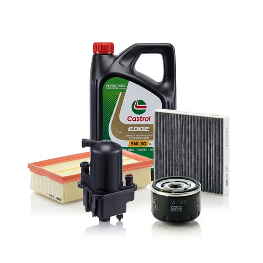Kit revizie ulei Castrol EDGE 5W-30 LL + filtre Renault Clio 3 1.5 dCi 106 CP – MANN