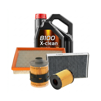 Kit revizie ulei Motul 8100 X-CLEAN 5W-40 + filtre Opel Astra H 1.3 CDTI 90 CP – Bosch