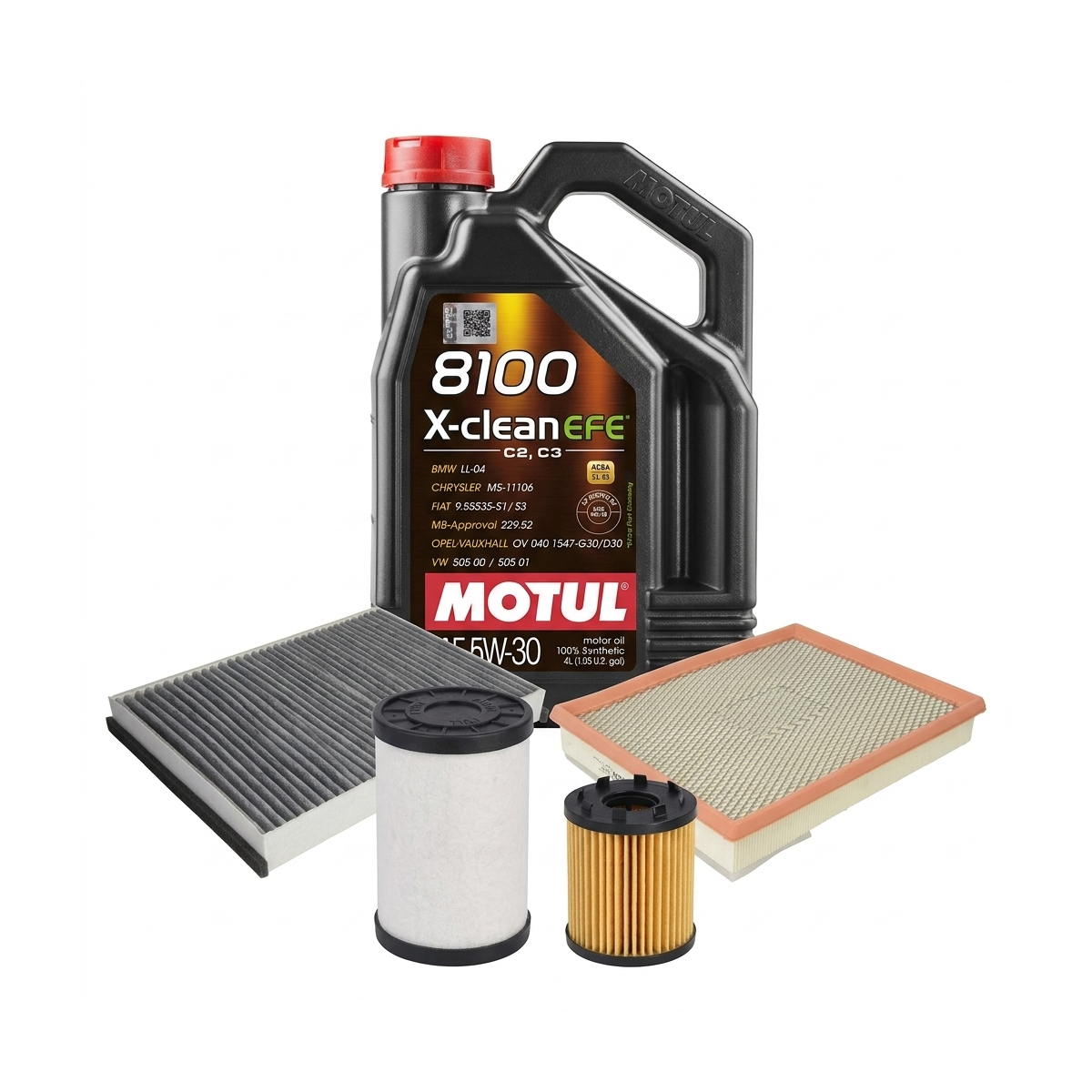 Kit revizie ulei Motul 8100 X-CLEAN EFE 5W-30 + filtre Opel Astra H 1.3 CDTI 90 CP – PURRO