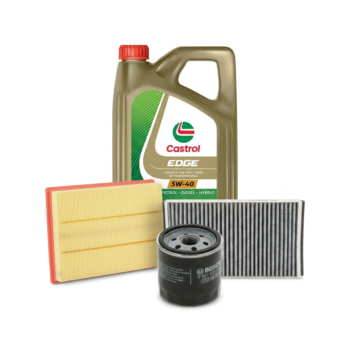 Kit revizie ulei Castrol EDGE 5W-40 + filtre Opel Astra H 2.0 Turbo 240 CP – Bosch