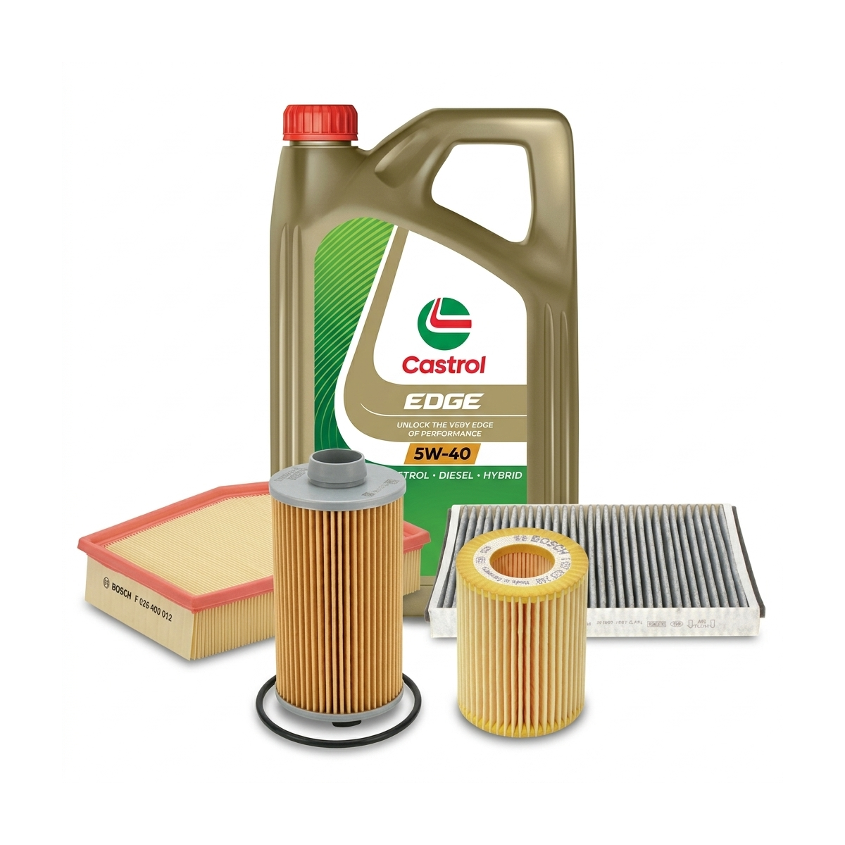 Kit revizie ulei Castrol EDGE 5W-40 + filtre Opel Astra H 1.9 CDTI 120 CP – Bosch