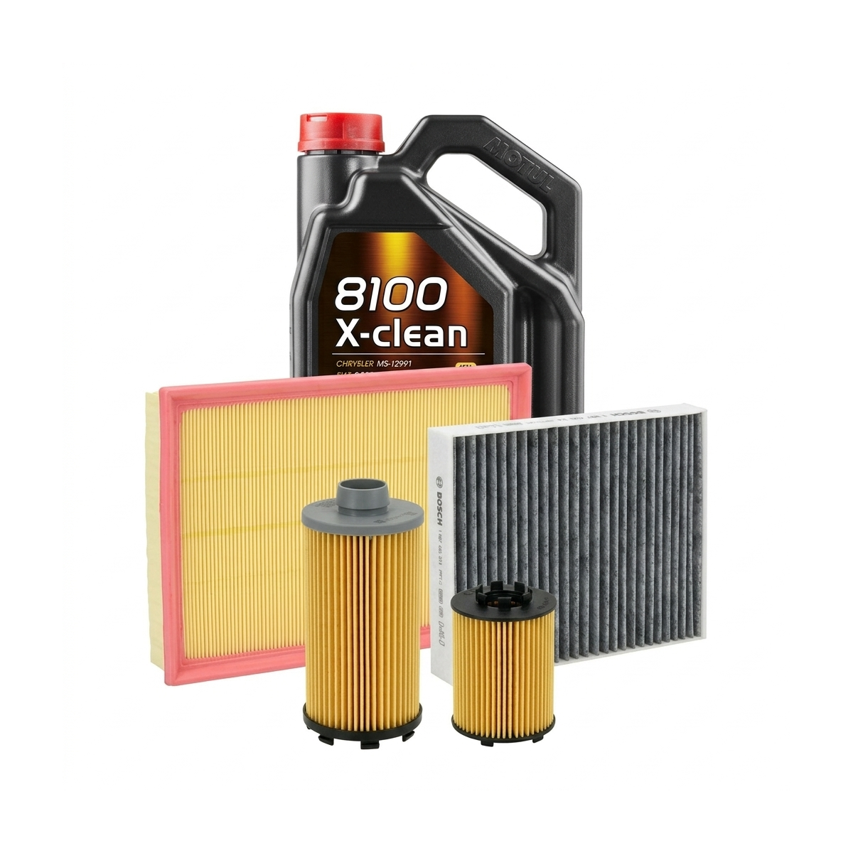 Kit revizie ulei Motul 8100 X-CLEAN 5W-40 + filtre Opel Astra H 1.9 CDTI 120 CP – Bosch