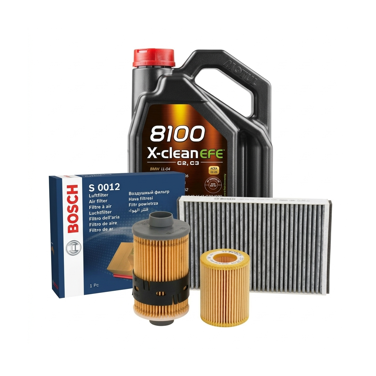 Kit revizie ulei Motul 8100 X-CLEAN EFE 5W-30 + filtre Opel Astra H 1.9 CDTI 120 CP – Bosch