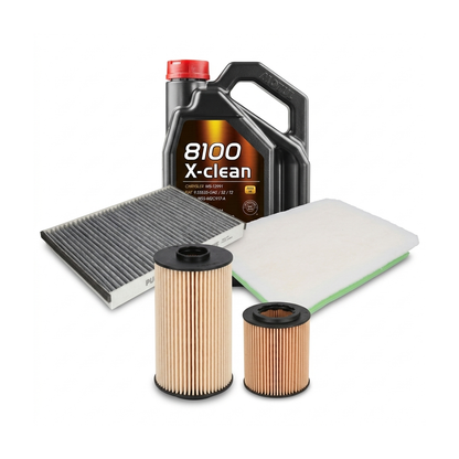 Kit revizie ulei Motul 8100 X-CLEAN 5W-40 + filtre Opel Astra H 1.9 CDTI 120 CP – PURRO
