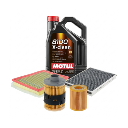 Kit revizie ulei Motul 8100 X-CLEAN 5W-40 + filtre Opel Astra H 1.9 CDTI 100 CP – Bosch