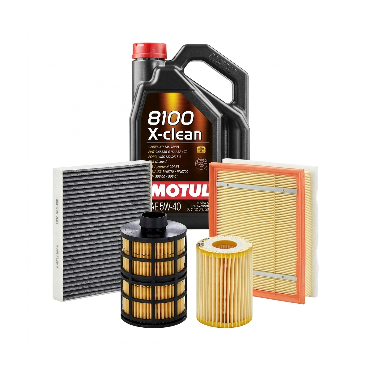 Kit revizie ulei Motul 8100 X-CLEAN 5W-40 + filtre Opel Astra H 1.9 CDTI 100 CP – MANN