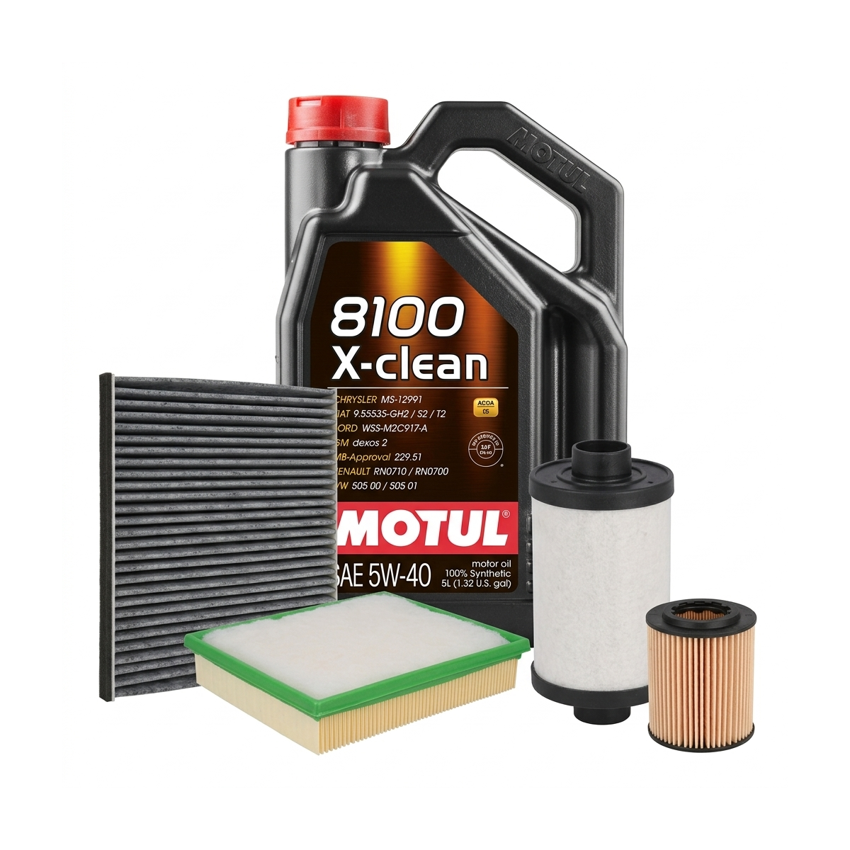 Kit revizie ulei Motul 8100 X-CLEAN 5W-40 + filtre Opel Astra H 1.9 CDTI 100 CP – PURRO