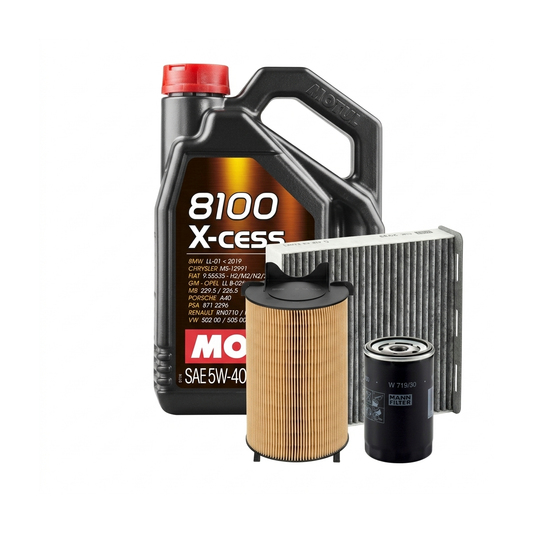 Kit revizie ulei Motul 8100 X-CESS 5W-40 + filtre VW Passat B6 1.6 102 CP – MANN