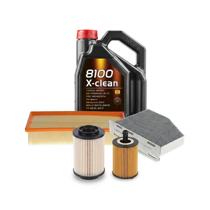 Kit revizie ulei Motul 8100 X-CLEAN 5W-40 + filtre VW Golf 5 2.0 TDI 136 CP – Bosch