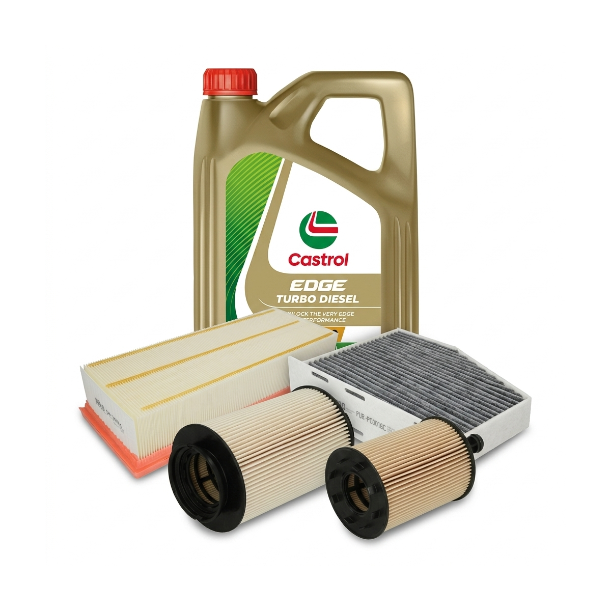 Kit revizie ulei Castrol EDGE Turbo Diesel 5W-40 + filtre VW Golf 5 2.0 TDI 136 CP – PURRO