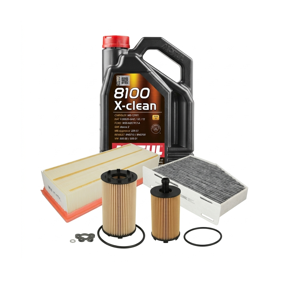 Kit revizie ulei Motul 8100 X-CLEAN 5W-40 + filtre VW Golf 5 2.0 TDI 136 CP – PURRO