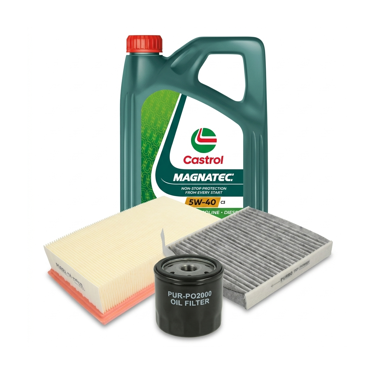 Kit revizie ulei Castrol MAGNATEC 5W-40 C3 + filtre Renault Clio 3 2.0 16V Sport 197 CP – PURRO