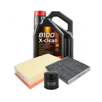 Kit revizie ulei Motul 8100 X-CLEAN 5W-40 + filtre Renault Clio 3 2.0 16V Sport 197 CP – PURRO