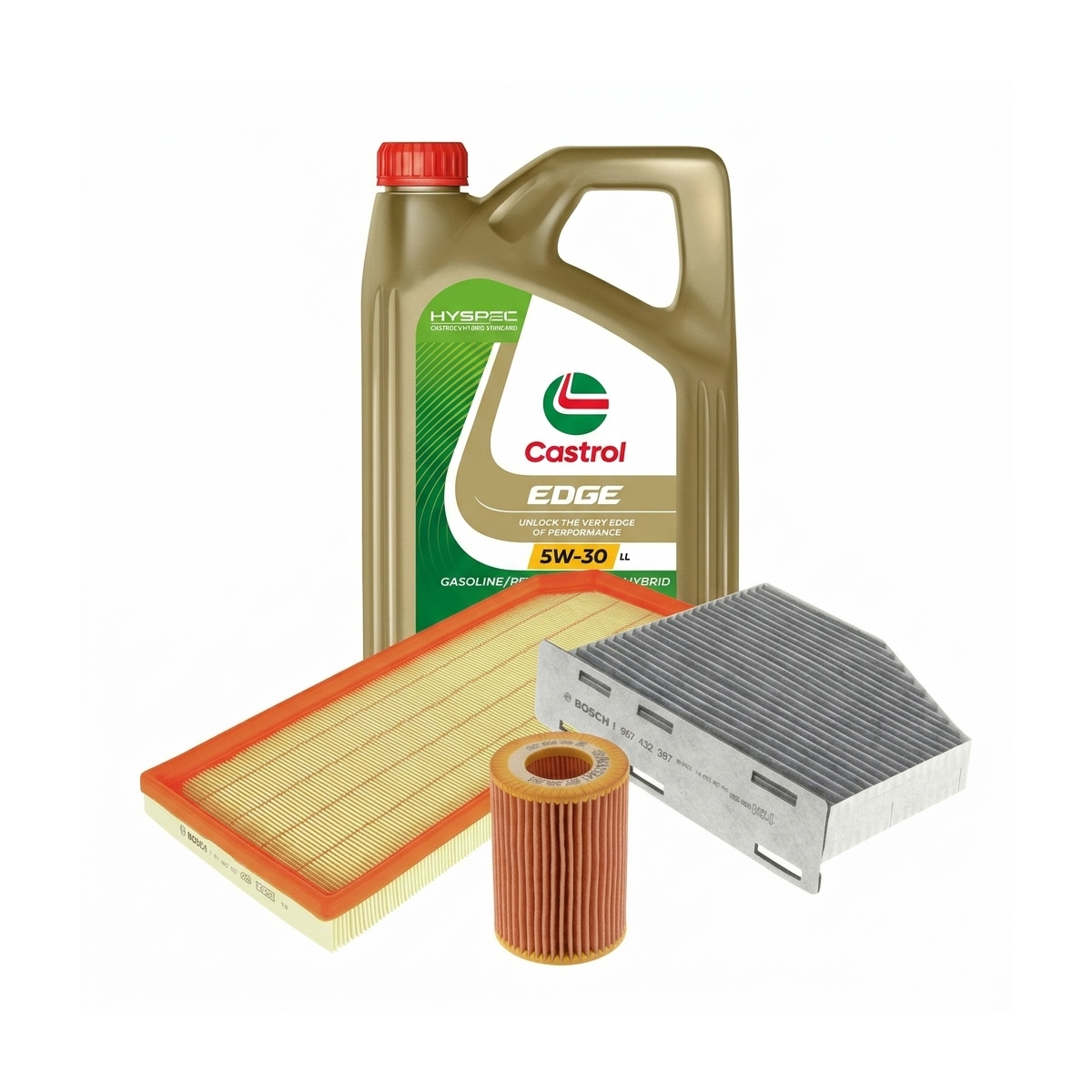 Kit revizie ulei Castrol EDGE 5W-30 LL + filtre VW Passat B6 2.0 TFSI 200 CP – Bosch