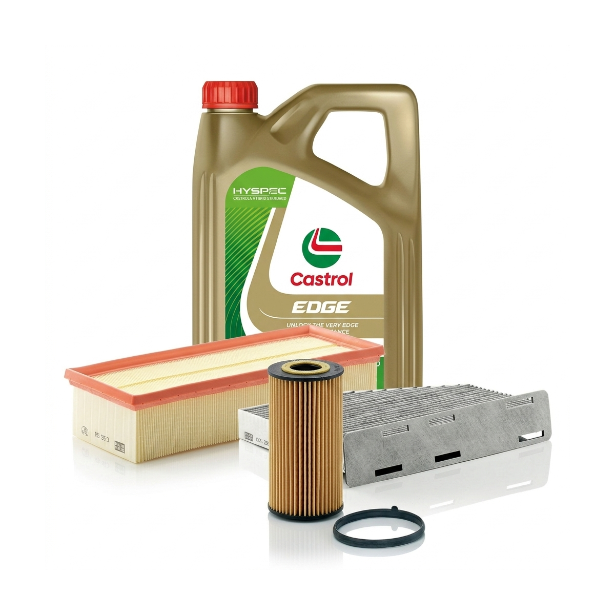 Kit revizie ulei Castrol EDGE 5W-30 LL + filtre VW Passat B6 2.0 TFSI 200 CP – MANN