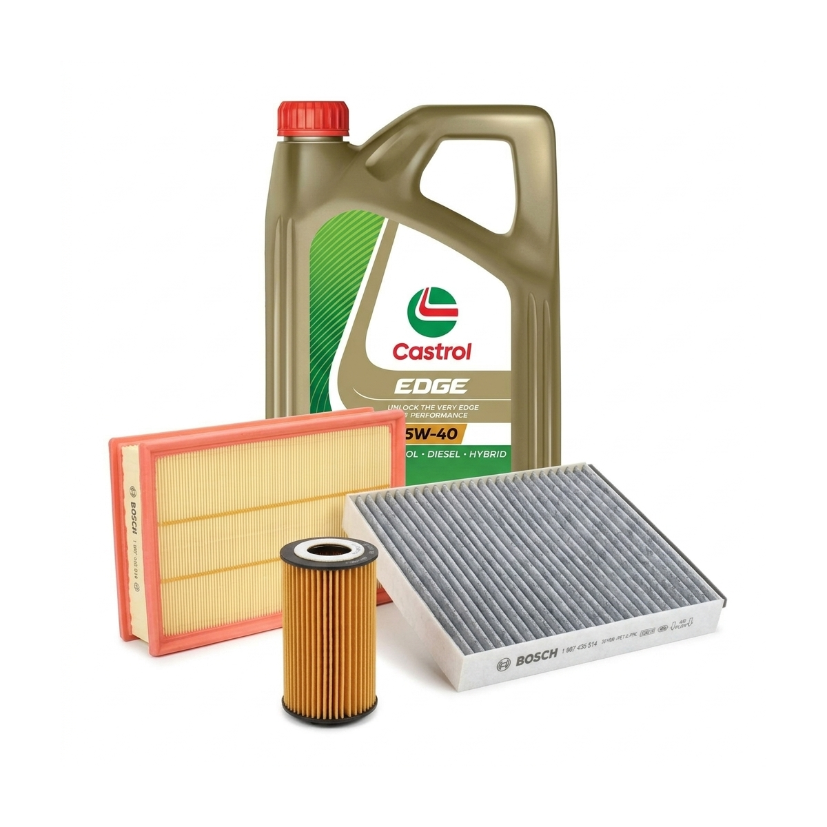 Kit revizie ulei Castrol EDGE 5W-40 + filtre Opel Astra H 1.8 140 CP – Bosch