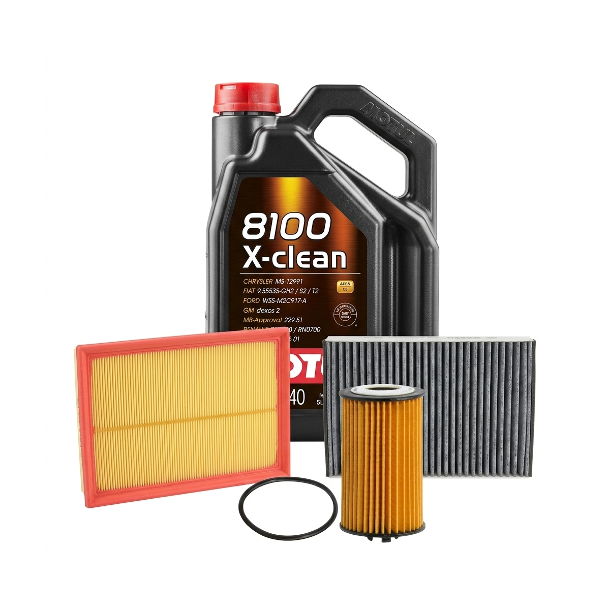 Kit revizie ulei Motul 8100 X-CLEAN 5W-40 + filtre Opel Astra H 1.8 140 CP – Bosch