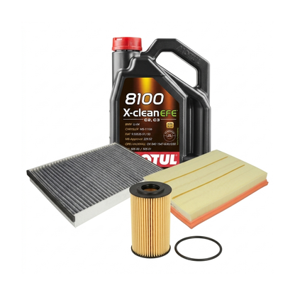 Kit revizie ulei Motul 8100 X-CLEAN EFE 5W-30 + filtre Opel Astra H 1.8 140 CP – PURRO