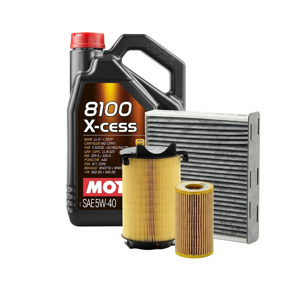 Kit revizie ulei Motul 8100 X-CESS 5W-40 + filtre VW Passat B6 2.0 FSI 4motion 150 CP – MANN