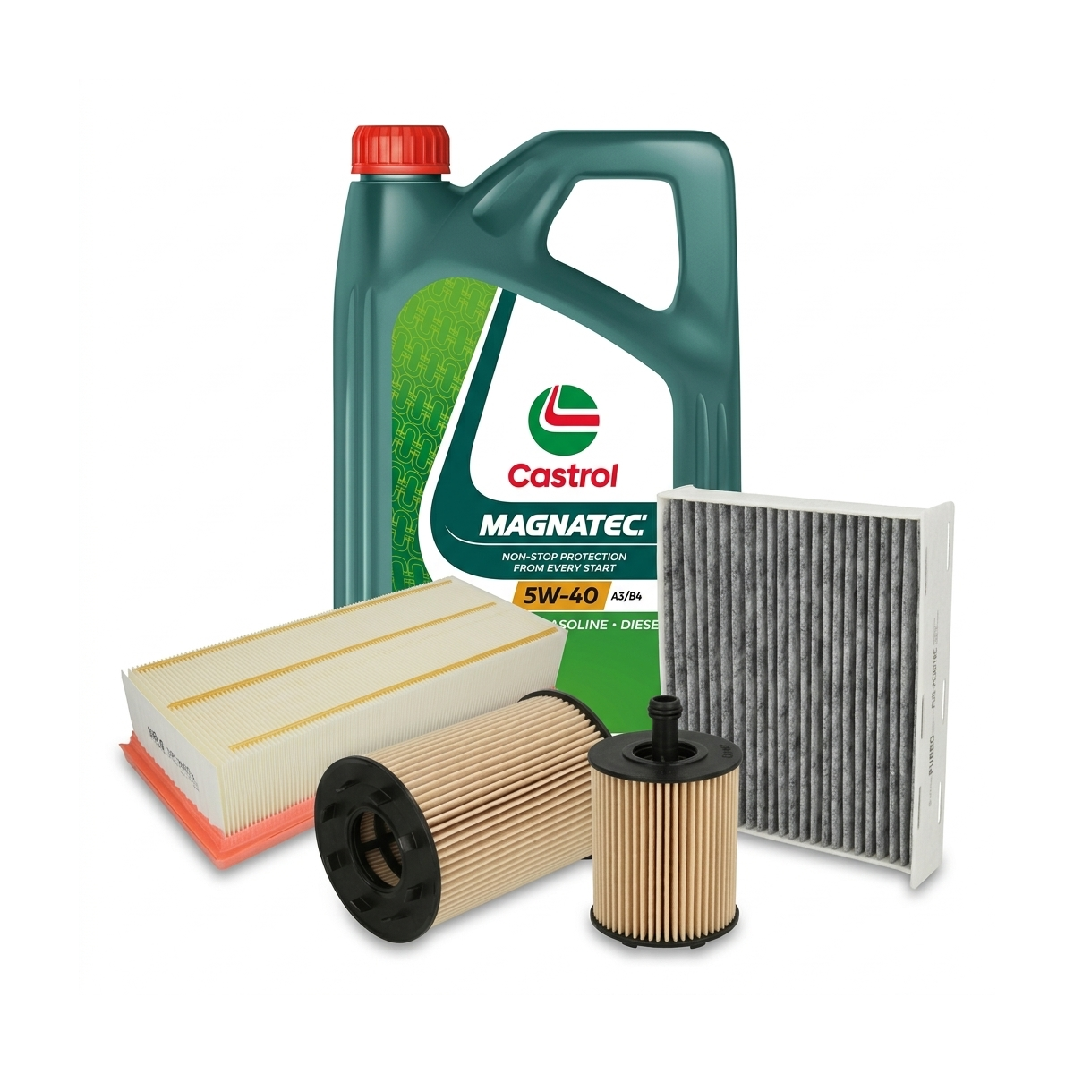 Kit revizie ulei Castrol MAGNATEC 5W-40 A3/B4 + filtre VW Touran 1T1/1T2 2.0 TDI 170 CP – PURRO