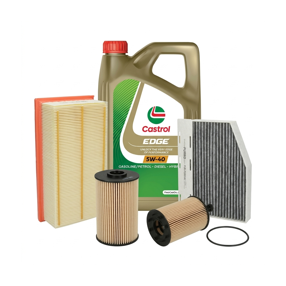 Kit revizie ulei Castrol EDGE 5W-40 + filtre VW Touran 1T1/1T2 2.0 TDI 170 CP – PURRO
