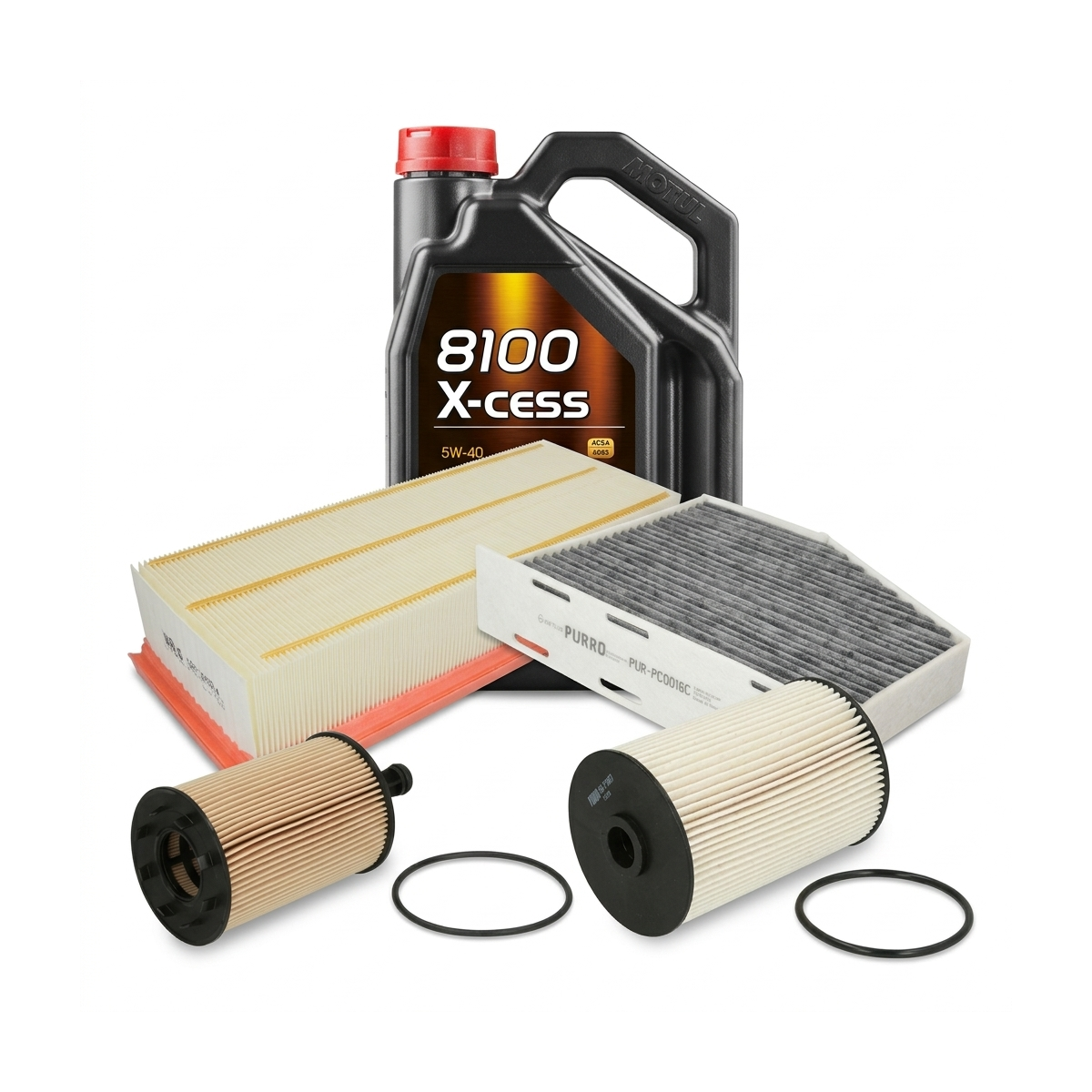 Kit revizie ulei Motul 8100 X-CESS 5W-40 + filtre VW Touran 1T1/1T2 2.0 TDI 170 CP – PURRO