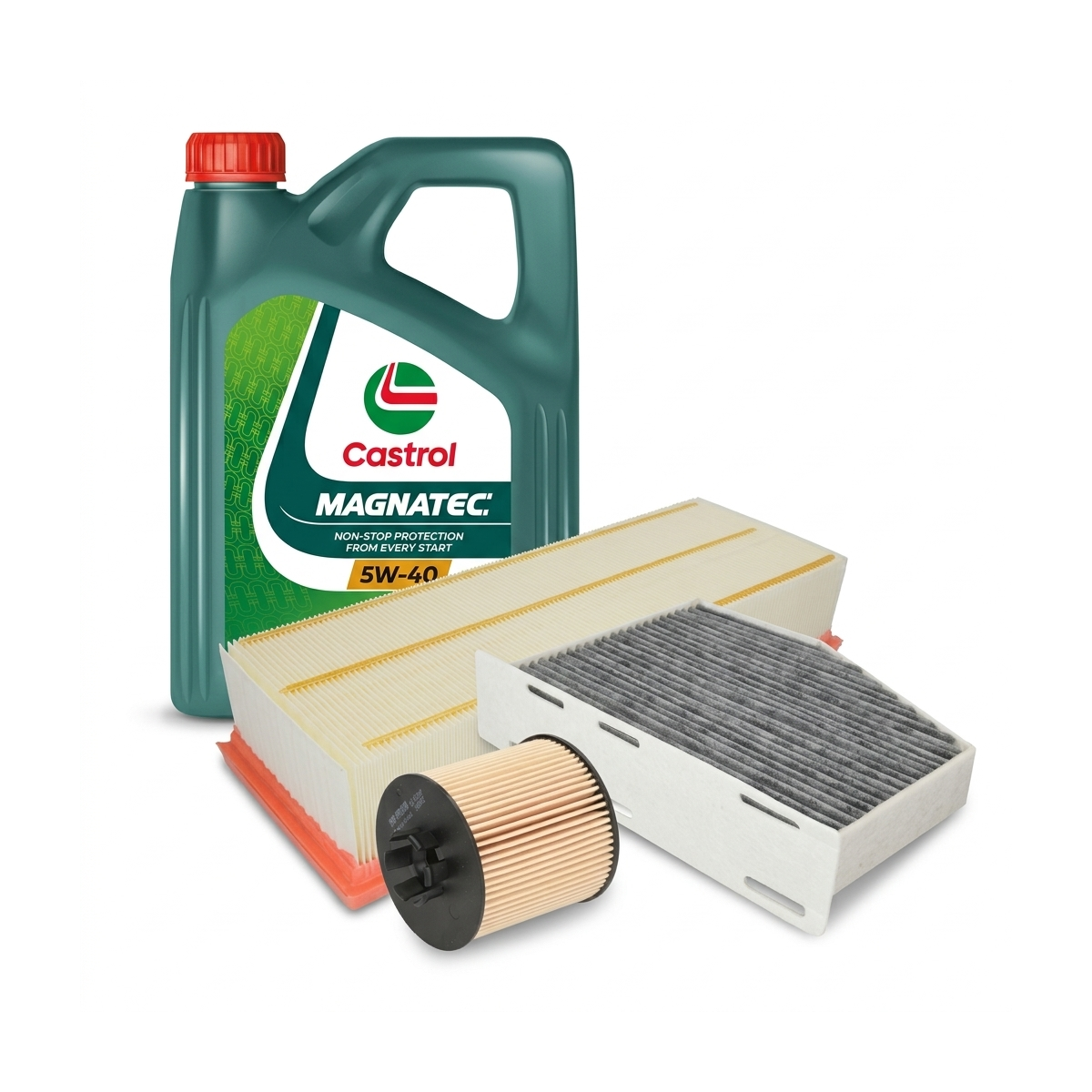Kit revizie ulei Castrol MAGNATEC 5W-40 A3/B4 + filtre VW Touran 1T1/1T2 1.4 TSI 140 CP – PURRO