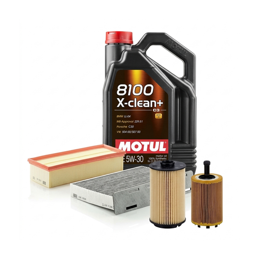Kit revizie ulei Motul 8100 X-CLEAN+ 5W-30 + filtre VW Jetta 3 2.0 TDI 136 CP – MANN