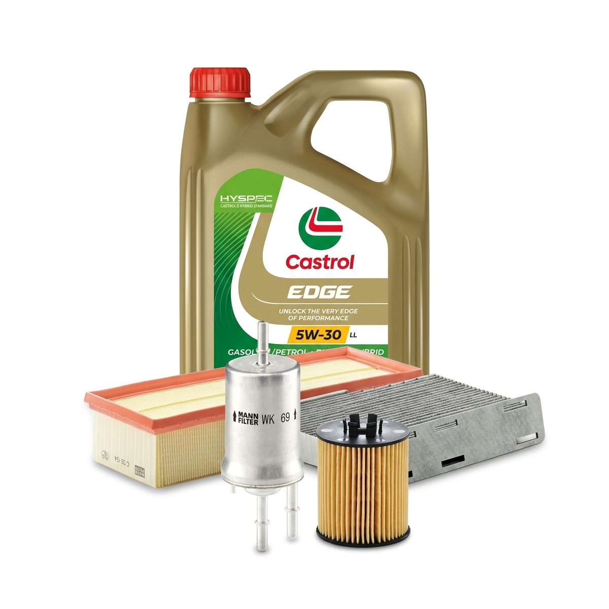 Kit revizie ulei Castrol EDGE 5W-30 LL + filtre VW Jetta 3 1.4 TSI 140 CP – MANN