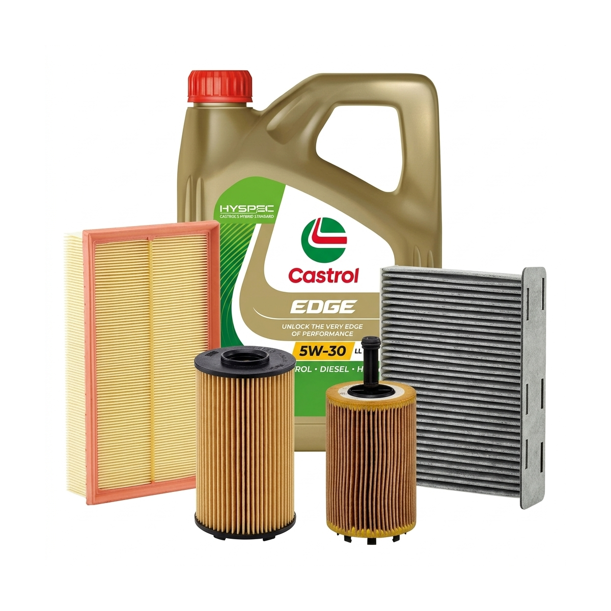 Kit revizie ulei Castrol EDGE 5W-30 LL + filtre VW Passat B6 2.0 TDI 140 CP – MANN