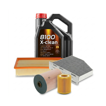 Kit revizie ulei Motul 8100 X-CLEAN 5W-40 + filtre VW Golf 5 2.0 TDI 4motion 140 CP – Bosch
