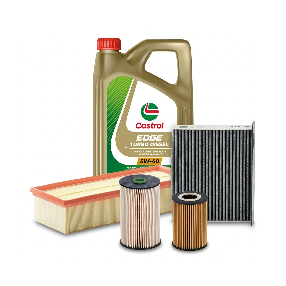 Kit revizie ulei Castrol EDGE Turbo Diesel 5W-40 + filtre VW Golf 5 2.0 TDI 4motion 140 CP – MANN