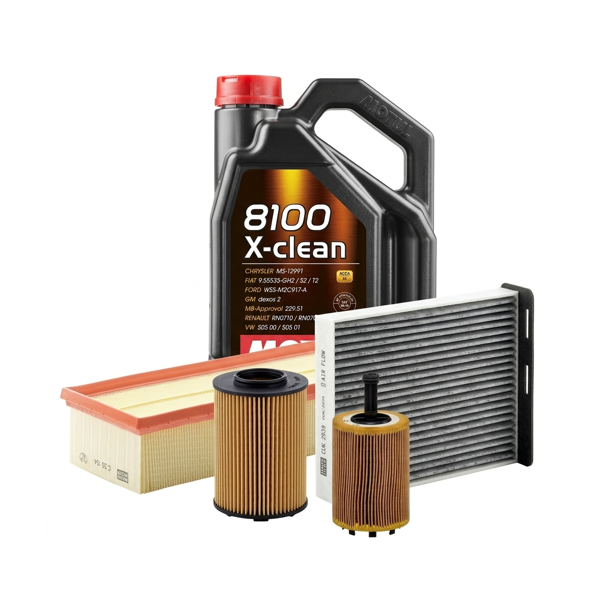 Kit revizie ulei Motul 8100 X-CLEAN 5W-40 + filtre VW Golf 5 2.0 TDI 4motion 140 CP – MANN