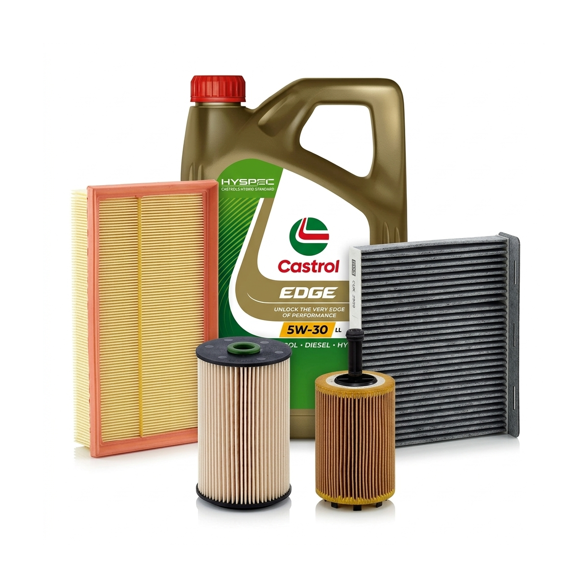 Kit revizie ulei Castrol EDGE 5W-30 LL + filtre VW Jetta 3 2.0 TDI 140 CP – MANN