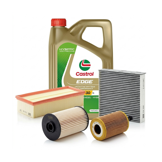 Kit revizie ulei Castrol EDGE 5W-30 LL + filtre Skoda Octavia 2 2.0 TDI 140 CP – MANN