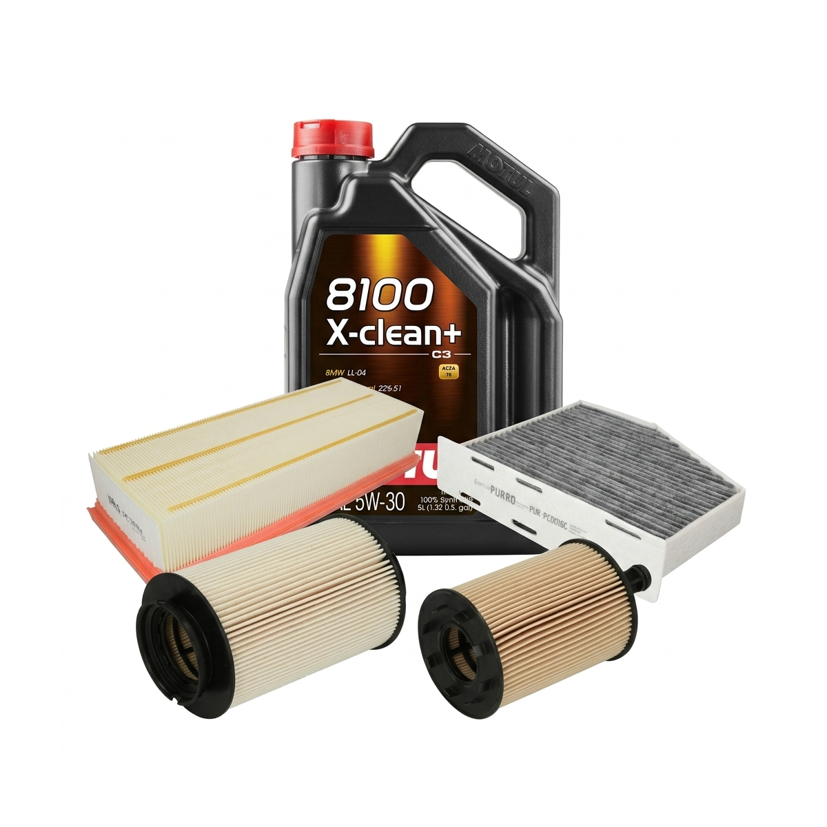 Kit revizie ulei Motul 8100 X-CLEAN+ 5W-30 + filtre Skoda Octavia 2 2.0 TDI 140 CP – PURRO