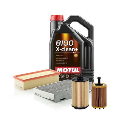Kit revizie ulei Motul 8100 X-CLEAN+ 5W-30 + filtre VW Jetta 3 2.0 TDI 170 CP – MANN