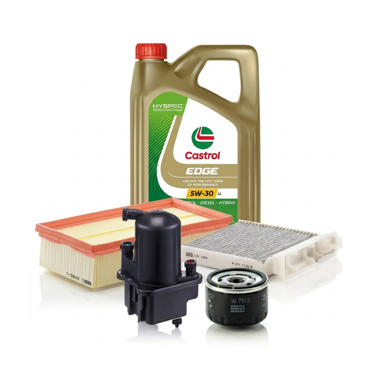 Kit revizie ulei Castrol EDGE 5W-30 LL + filtre Renault Clio 3 1.5 dCi 103 CP – MANN