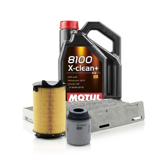 Kit revizie ulei Motul 8100 X-CLEAN+ 5W-30 + filtre VW Passat B7 1.4 TSI 122 CP – MANN