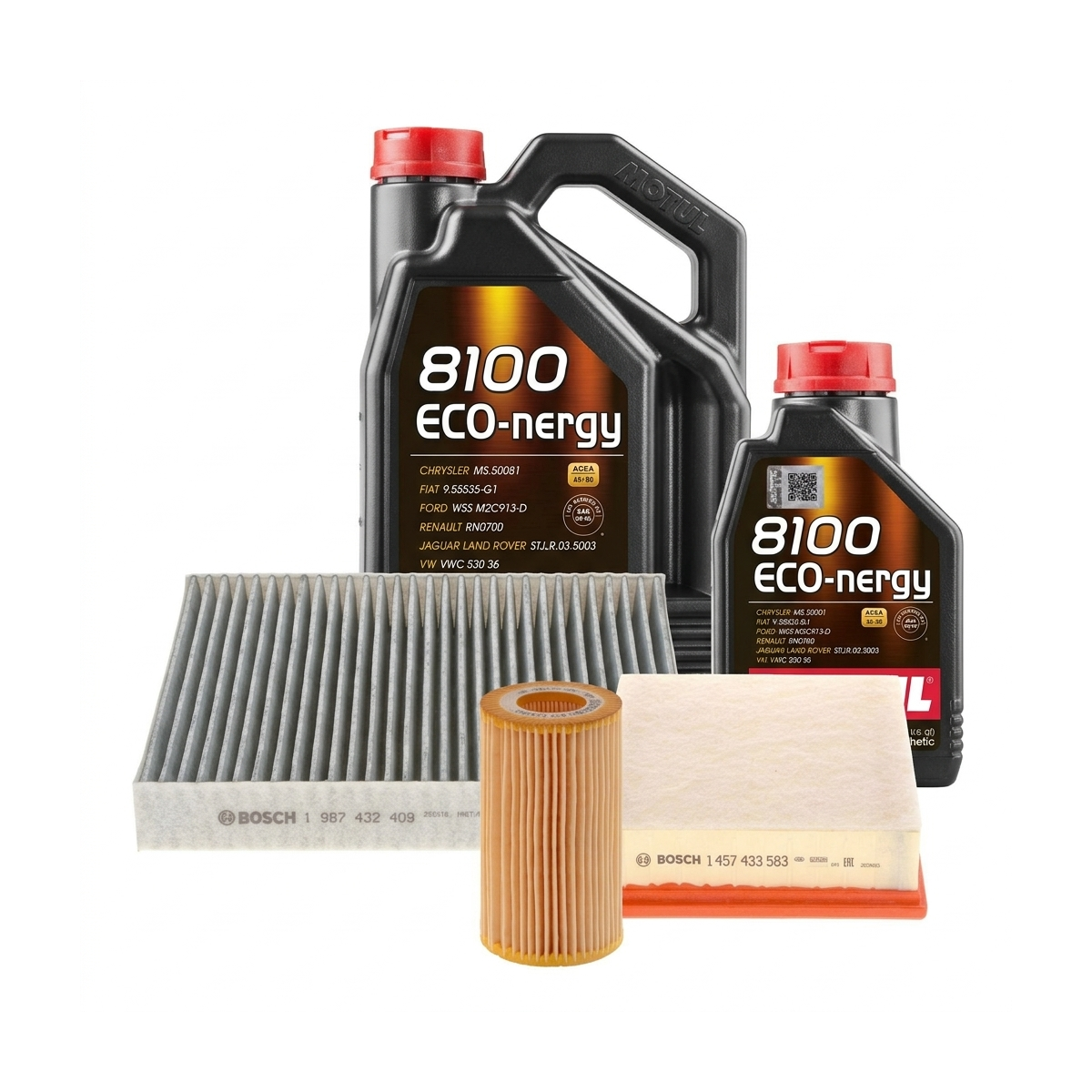 Kit revizie ulei Motul 8100 ECO-NERGY 5W-30 + filtre Ford Mondeo 4 2.5 220 CP – Bosch