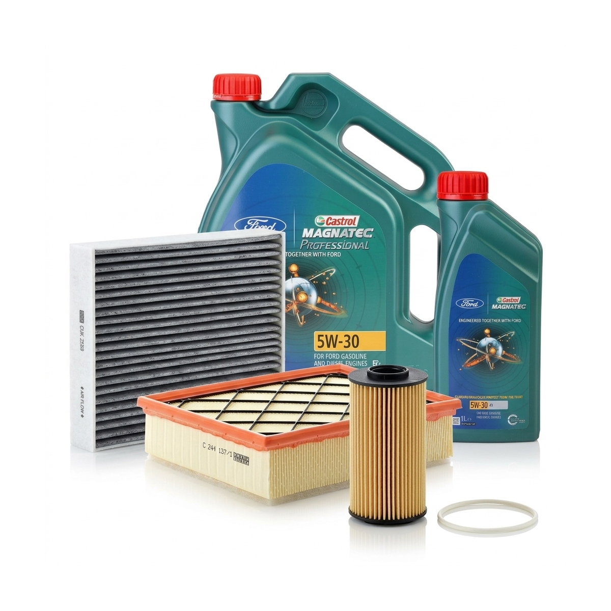 Kit revizie ulei Castrol Ford Magnatec A5 5W-30 + filtre Ford Mondeo 4 2.5 220 CP – MANN